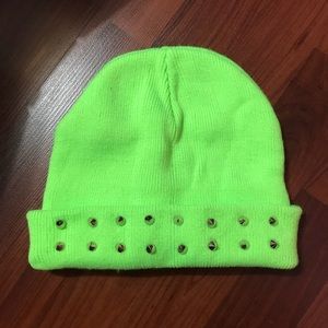 Forever 21 Lime Green Spikey Beanie